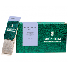 Чорний чай Grunheim Blueberry Mango у пакетиках 20 шт Чорний чай Grunheim Blueberry Mango у пакетиках 20 шт