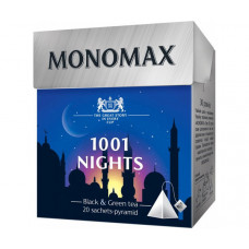 Купаж чорного та зеленого чаю Мономах 1001 Nights у пірамідках 20 шт Купаж чорного та зеленого чаю Мономах 1001 Nights у пірамідках 20 шт