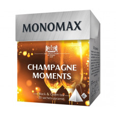 Купаж чорного та зеленого чаю Мономах Champagne Moment у пірамідках 20 шт Купаж чорного та зеленого чаю Мономах Champagne Moment у пірамідках 20 шт