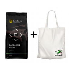 Набір Кава Fineberry Bayraktar Blend в зернах 1 кг + шопер Coffeeok Набір Кава Fineberry Bayraktar Blend в зернах 1 кг + шопер Coffeeok