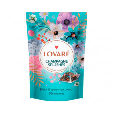 Купаж чорного та зеленого чаю Lovare Бризки Шампанського в пірамідках 50х2 г