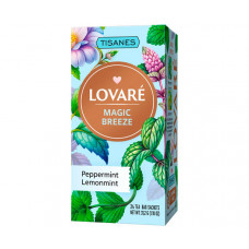 Трав'яний чай Lovare Tisanes Magic Breeze з листя перцевої та лимонної м'яти в саше 24 шт