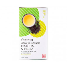 Зелений чай Clearspring Матча-Сенча органічний в пакетиках 20х0,5 г Зелений чай Clearspring Матча-Сенча органічний в пакетиках 20х0,5 г