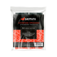 Купаж чорного та зеленого чаю Gemini Суничне Просекко в пакетиках 50 шт