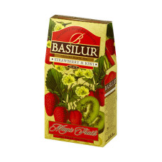 Чорний чай Basilur Полуниця та ківі картон 100 г